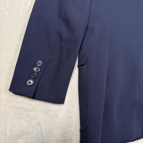 VTG Ralph Lauren Blazer Women's Size 12 Navy Blue Wool Button Made in USA - Picture 6 of 11